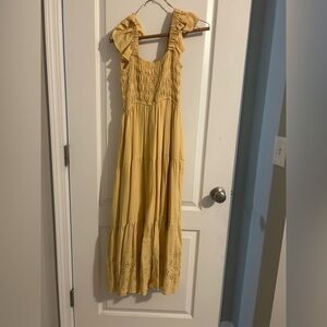 Yellow Smocked Maxi Dress